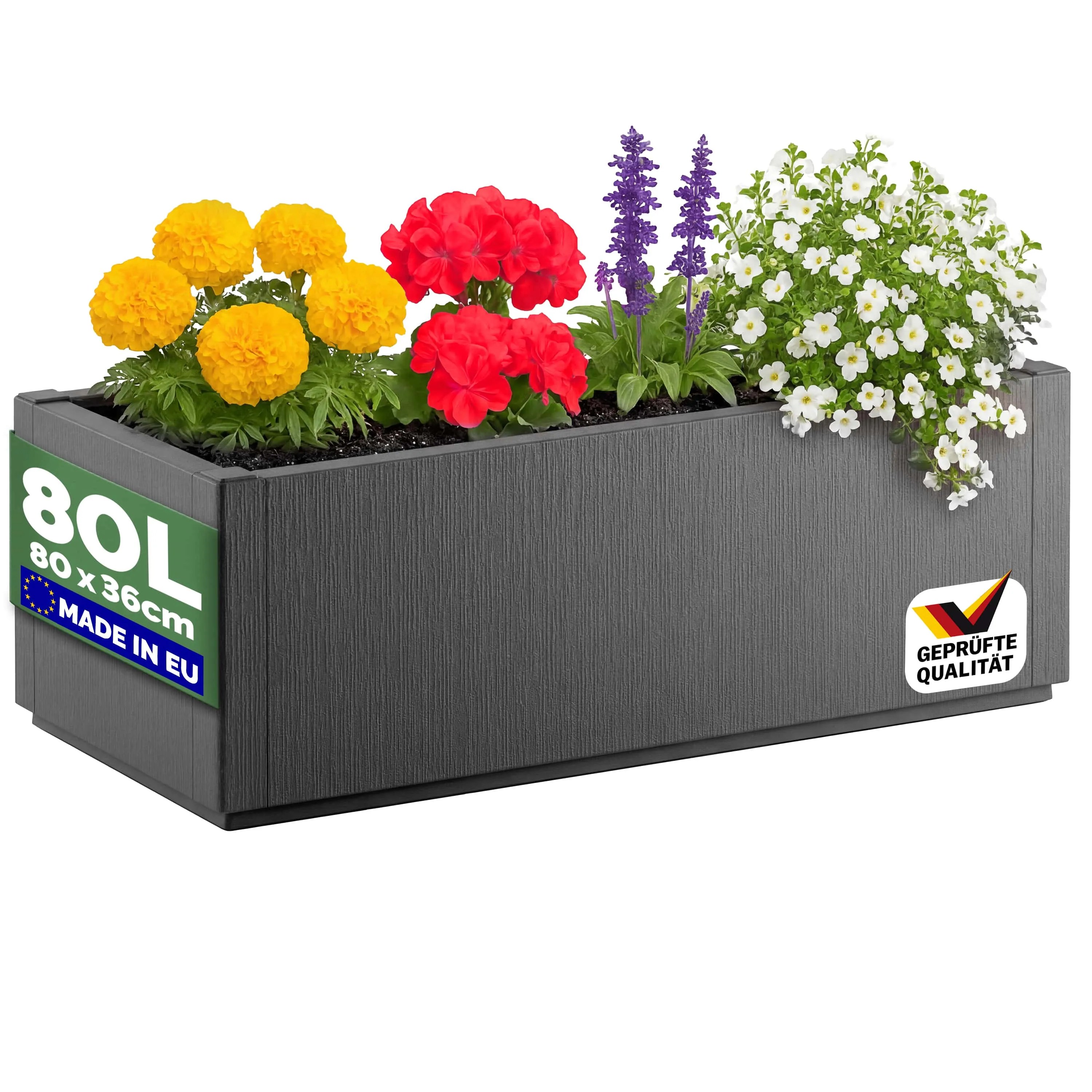 Blumentopf Ethica Anthrazit Kunststoff 80x36x36cm Blumentopf Ethica Anthrazit Kunststoff 80x36x36cm