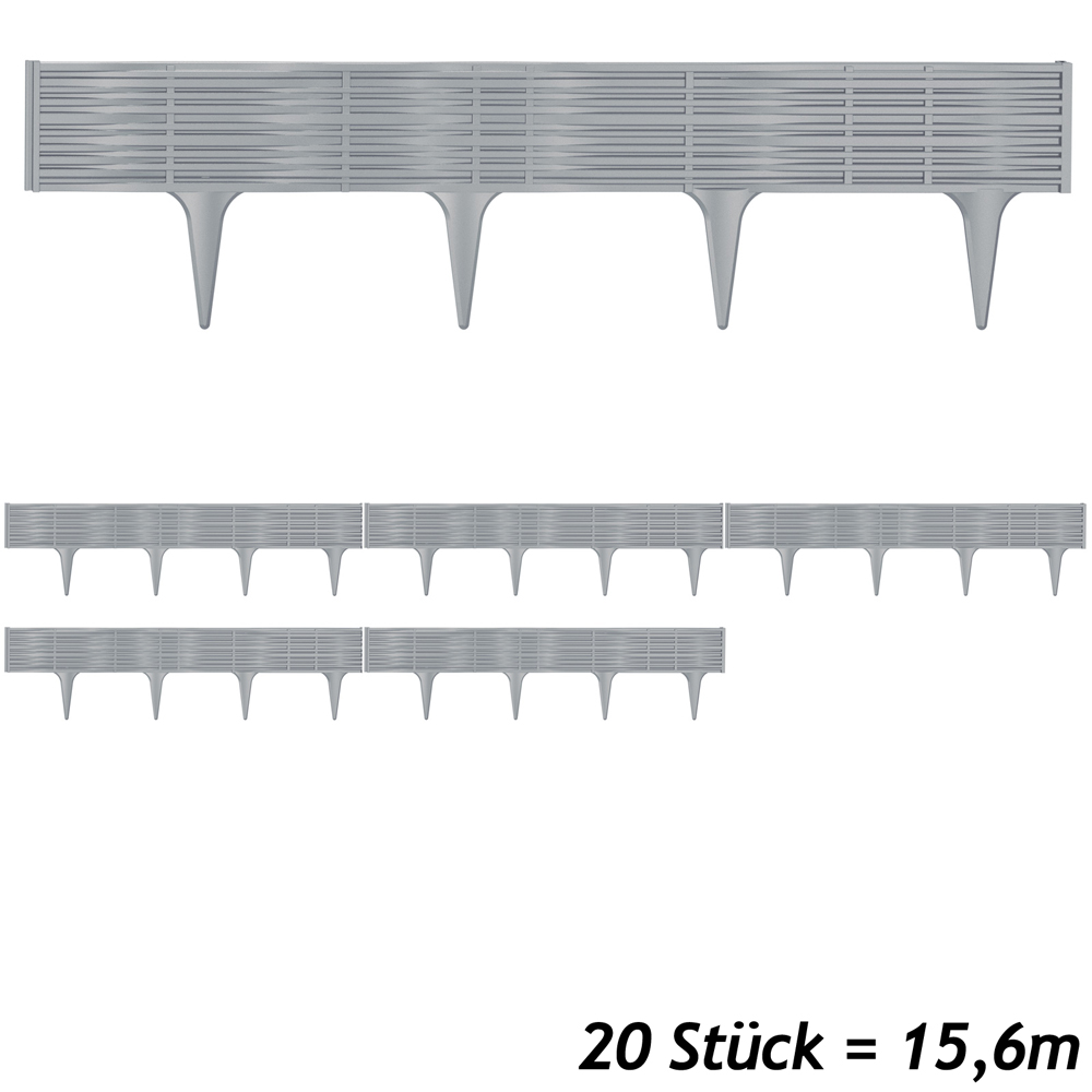 Beeteinfassung 4er-Set Grau 15,6m – Bild 2