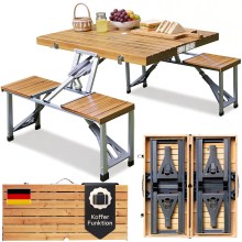 Campingtisch Holz Alu für 4 Personen klappbar Campingtisch Holz Alu für 4 Personen klappbar