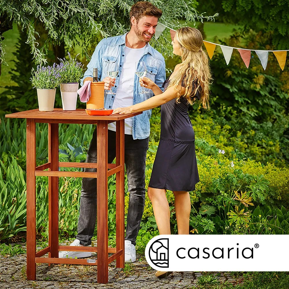 Stehtisch Akazienholz quadratisch 75x75x110cm stabil Braun Stehtisch Akazienholz quadratisch 75x75x110cm stabil Braun