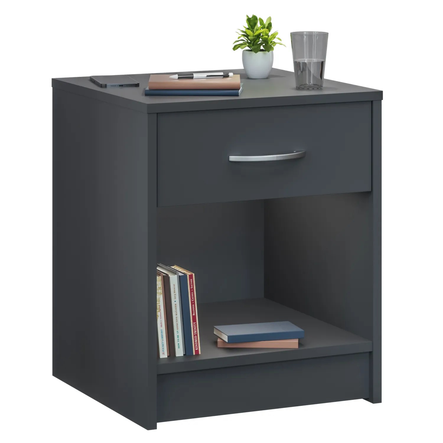 Nachttisch Hamburg Anthrazit 50x40x35cm Nachttisch Hamburg Anthrazit 50x40x35cm