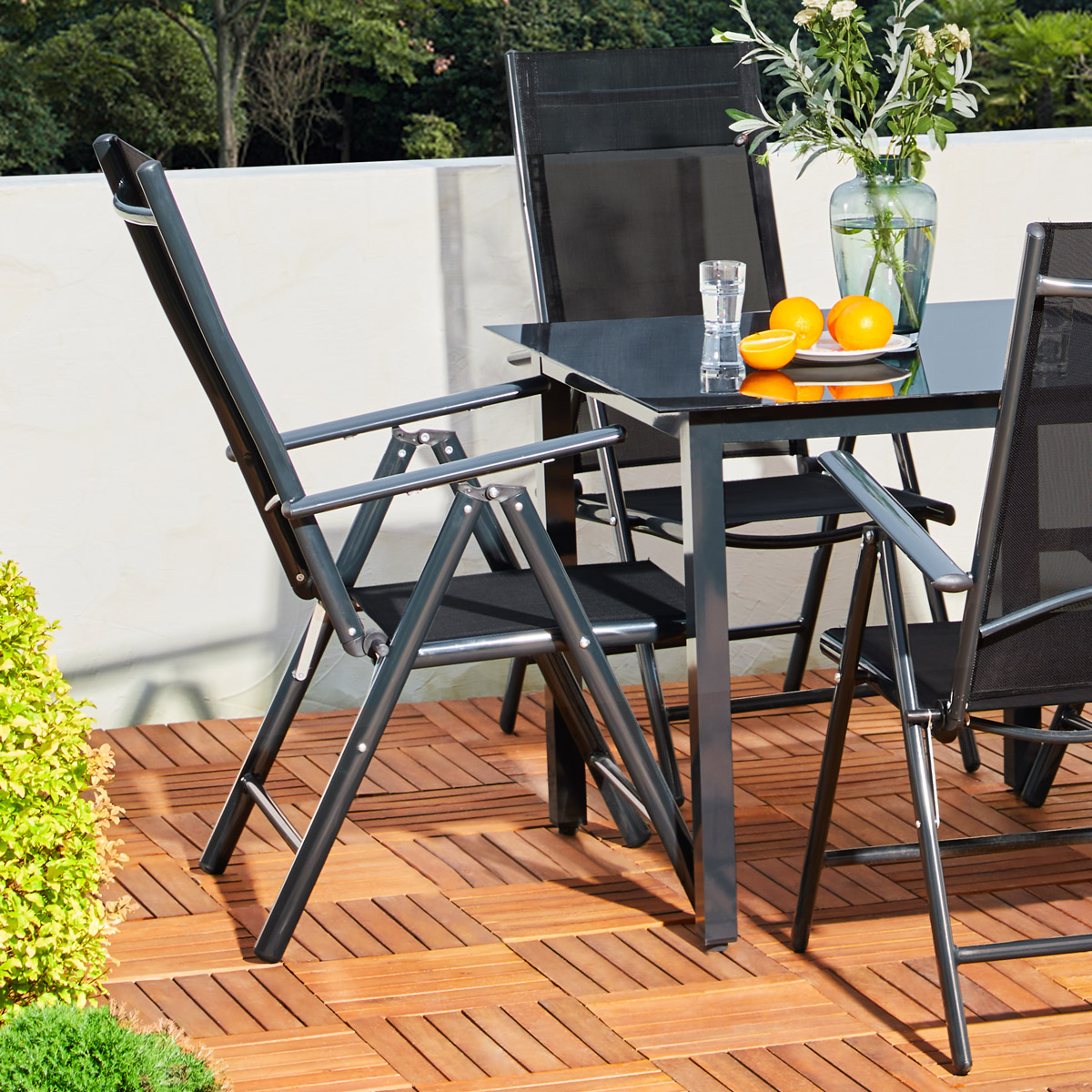 Garten-Sitzgruppe Bern 7-tlg Anthrazit Alu – Bild 2