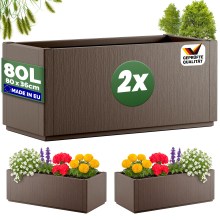 Blumentopf Ethica 2er-Set Braun Kunststoff 80x36x36cm Blumentopf Ethica 2er-Set Braun Kunststoff 80x36x36cm