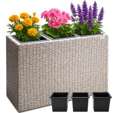 Polyrattan Blumentopf Creme 83x30,5x60cm Polyrattan Blumentopf Creme 83x30,5x60cm
