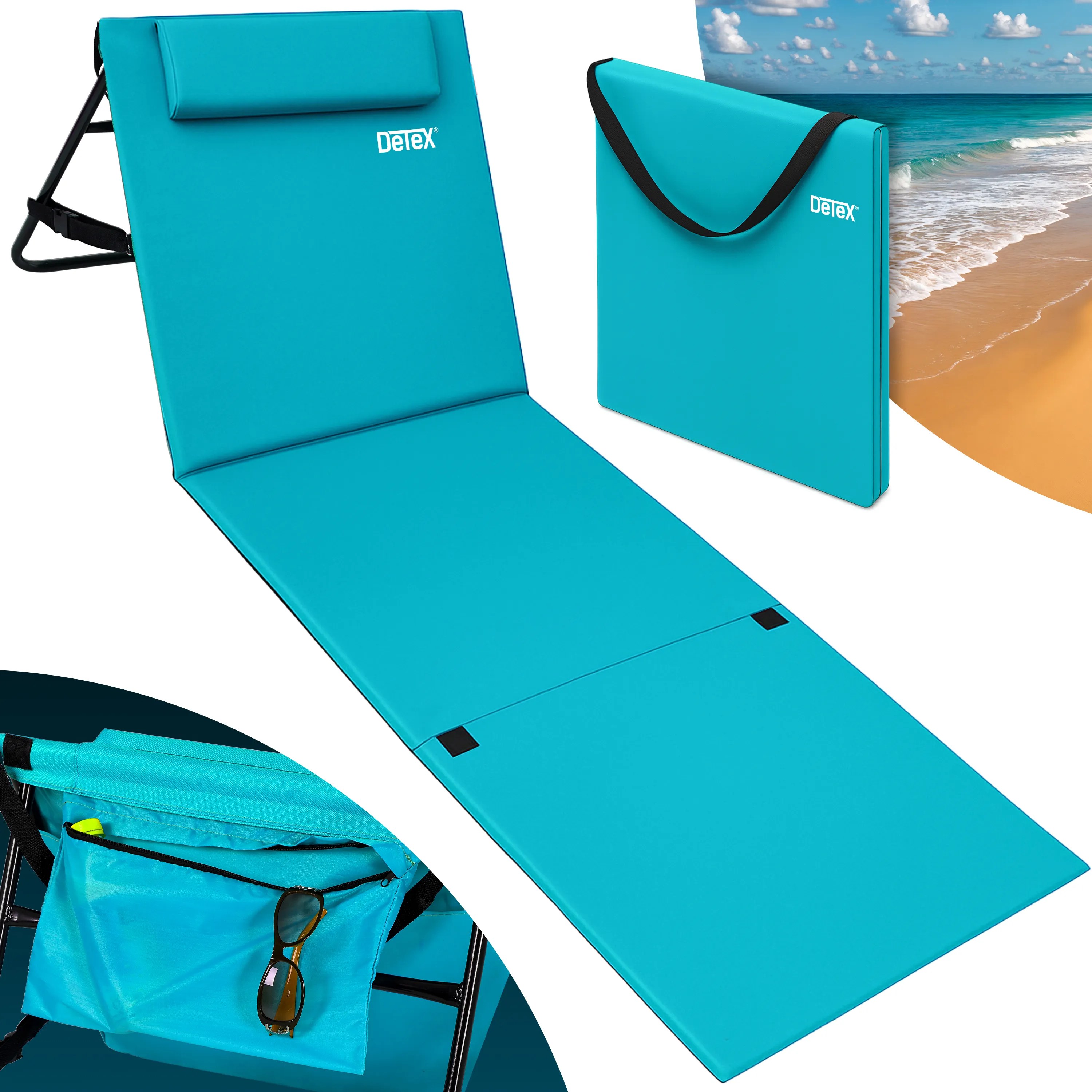 Strandmatte Türkis 158x56x46cm gepolstert Strandmatte Türkis 158x56x46cm gepolstert