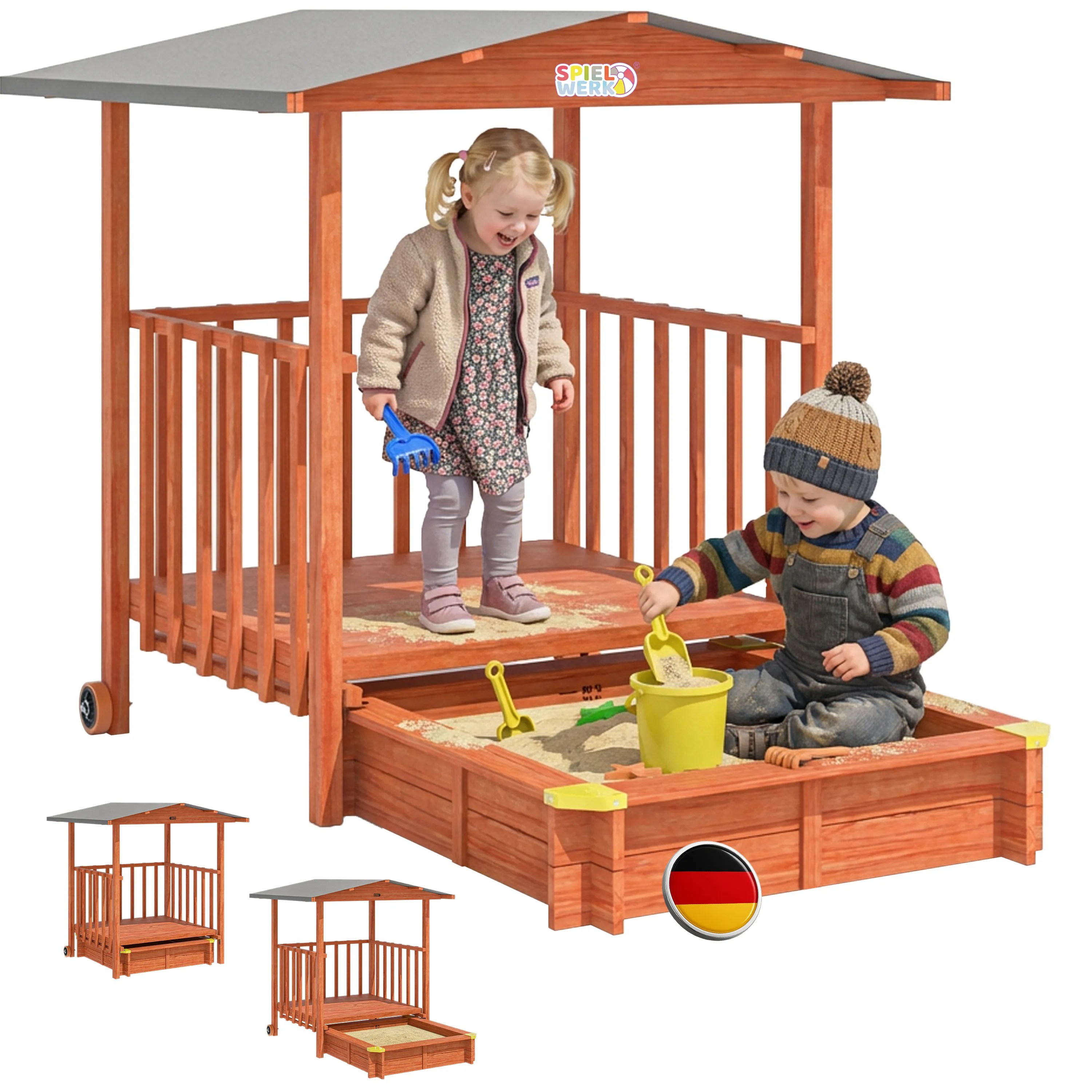 Sandkasten Merle UV-Schutz 50+ überdachte Spielveranda Sandkasten Merle UV-Schutz 50+ überdachte Spielveranda