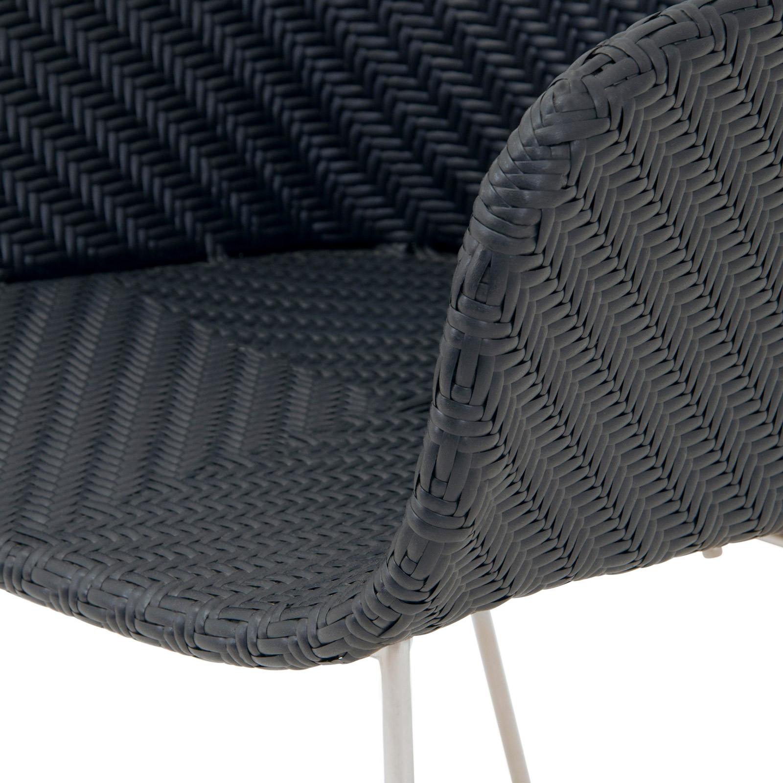 Polyrattan Gartenstuhl Monza Schwarz – Bild 2