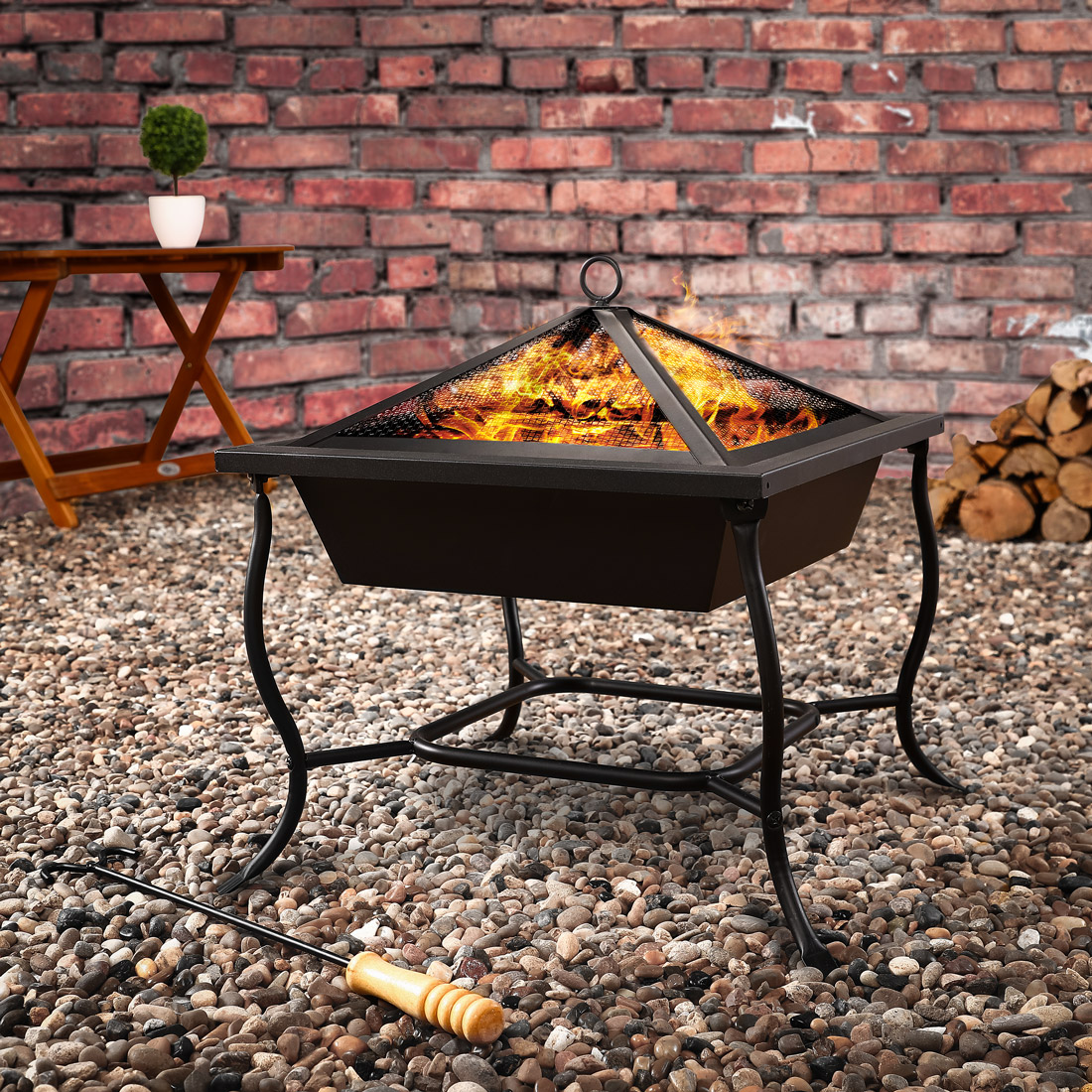 Feuerschale Stahl 45x45x31/45cm – Bild 2