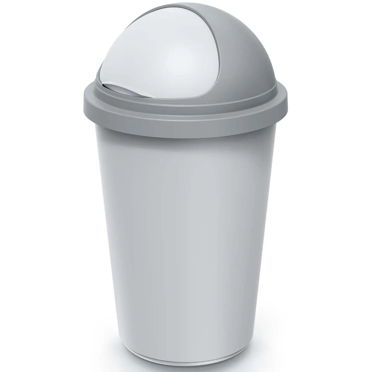Mülleimer Silber/Grau Kunststoff 50L Mülleimer Silber/Grau Kunststoff 50L