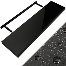 Wandregal Schweberegal 90cm Hochglanz Schwarz + Halterung Wandregal Schweberegal 90cm Hochglanz Schwarz + Halterung