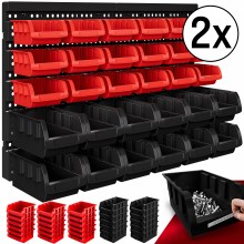 Werkzeugwand 2er-Set Schwarz/Rot mit je 30 Stapelboxen Werkzeugwand 2er-Set Schwarz/Rot mit je 30 Stapelboxen