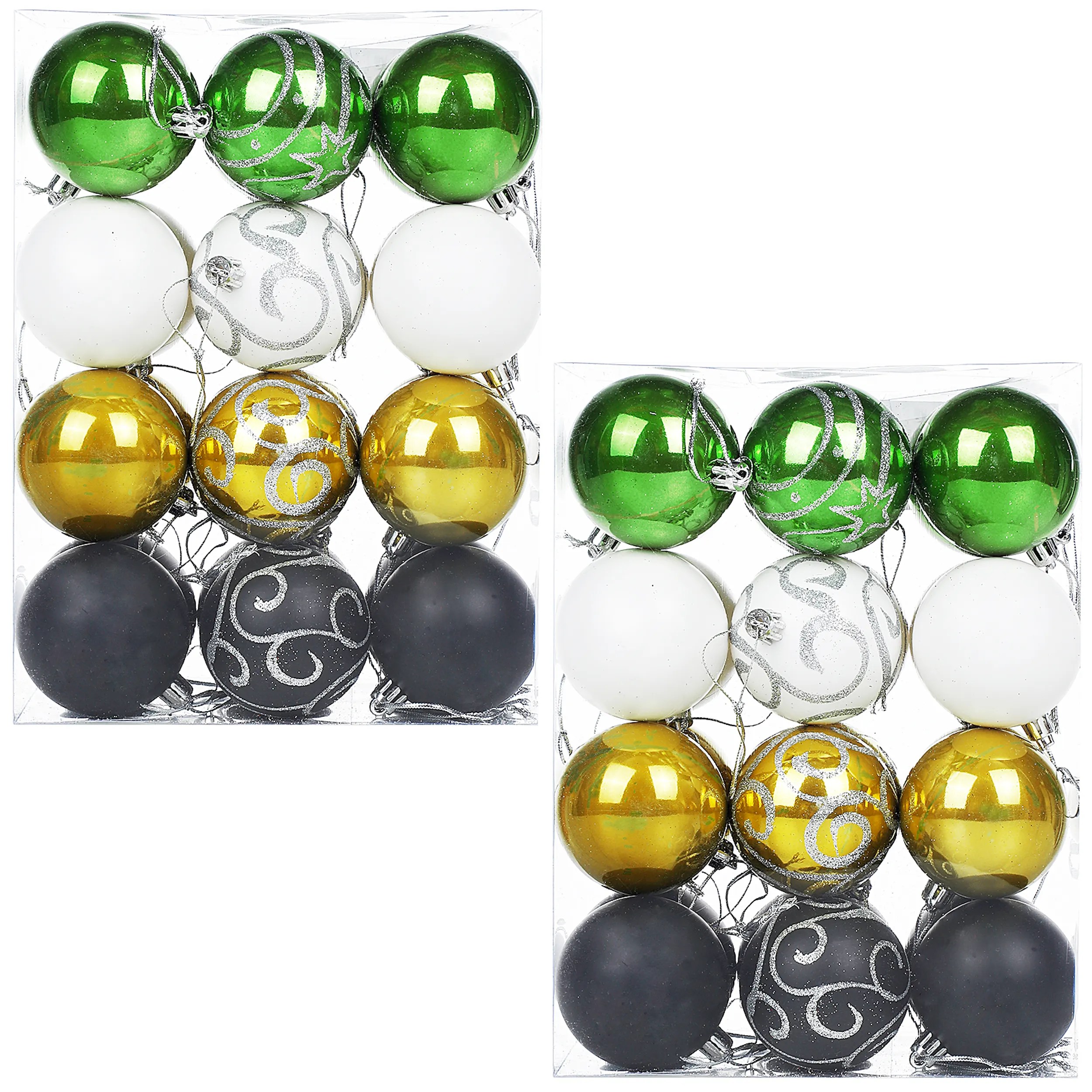 Weihnachtskugeln Bunt 48 tlg in matt glänzend & glitzernd Weihnachtskugeln Bunt 48 tlg in matt glänzend & glitzernd