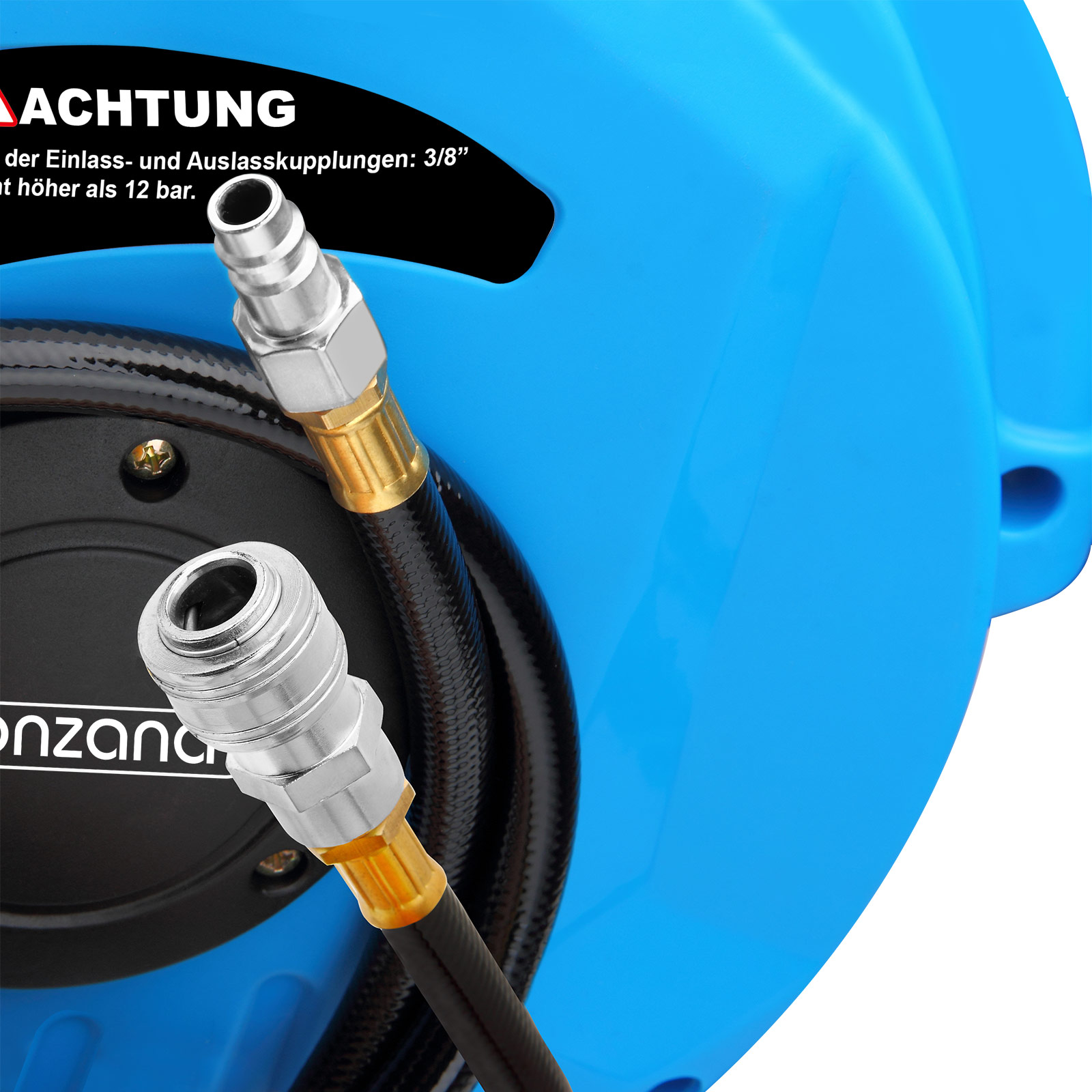 Druckluftschlauch Aufroller 10m Schnellkupplung 3/8" – Bild 2