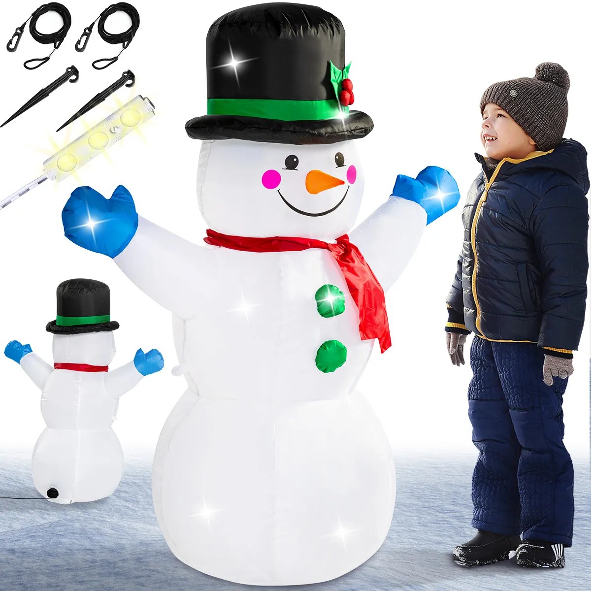 Aufblasbare Weihnachtsdeko Schneemann XL beleuchtet 120cm Aufblasbare Weihnachtsdeko Schneemann XL beleuchtet 120cm