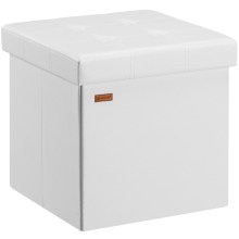 Sitzhocker Weiß Kunstleder 38x38x38cm faltbar Sitzhocker Weiß Kunstleder 38x38x38cm faltbar
