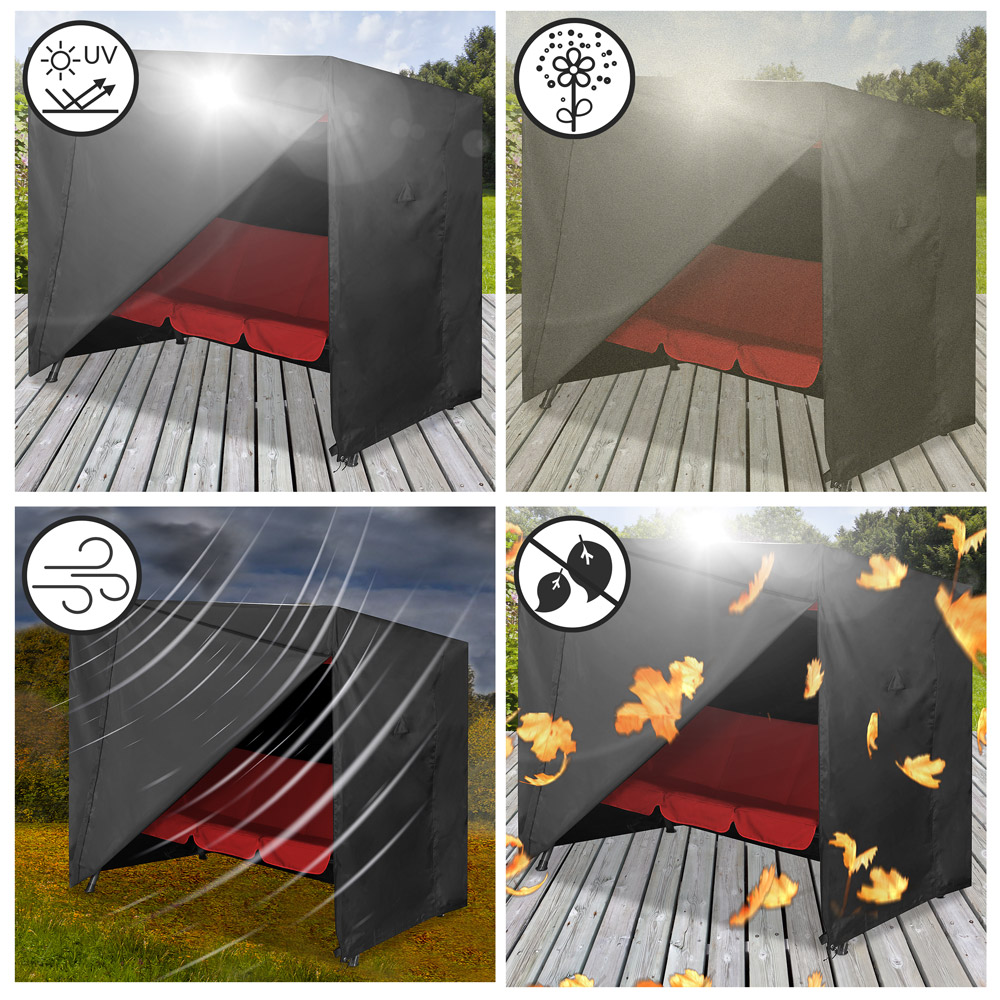 Abdeckplane Hollywoodschaukel Anthrazit 185x117x170/150cm – Bild 2