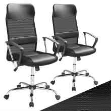 Bürostuhl Deluxe 2er-Set Schwarz mit Netz Bürostuhl Deluxe 2er-Set Schwarz mit Netz
