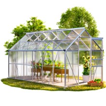 Alu Gewächshaus 380x190x195cm mit Fundament Alu Gewächshaus 380x190x195cm mit Fundament