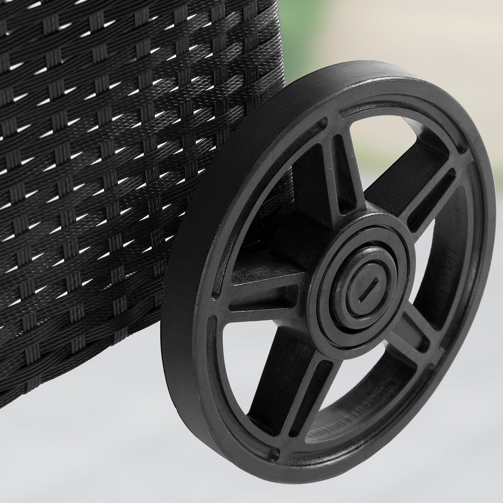 Polyrattan Gartenliege 2er-Set Schwarz/Anthrazit 193x90x43cm – Bild 2