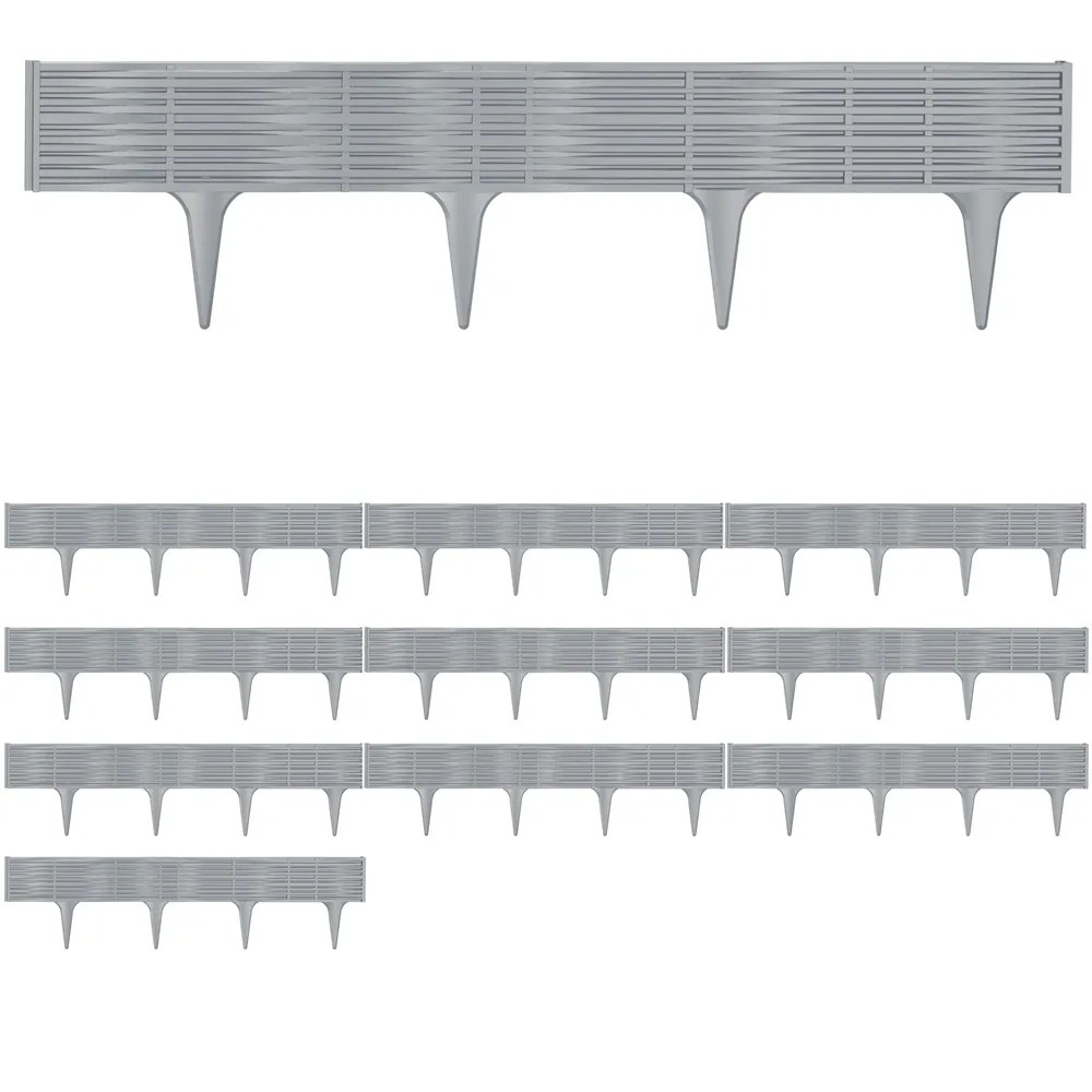 Beeteinfassung 2er-Set Grau 7,8m Beeteinfassung 2er-Set Grau 7,8m