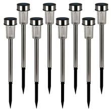 LED Solarleuchte 8er-Set Edelstahl 37cm LED Solarleuchte 8er-Set Edelstahl 37cm