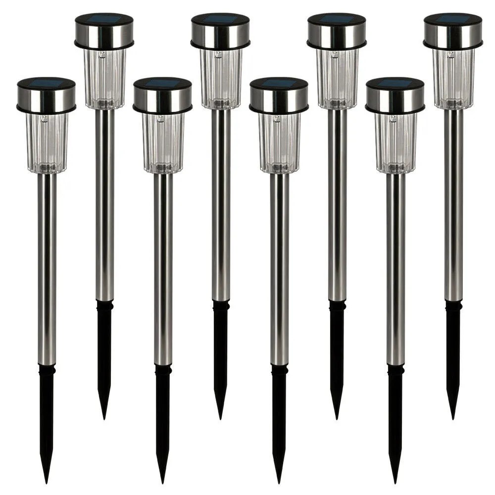 LED Solarleuchte 8er-Set Edelstahl 37cm LED Solarleuchte 8er-Set Edelstahl 37cm