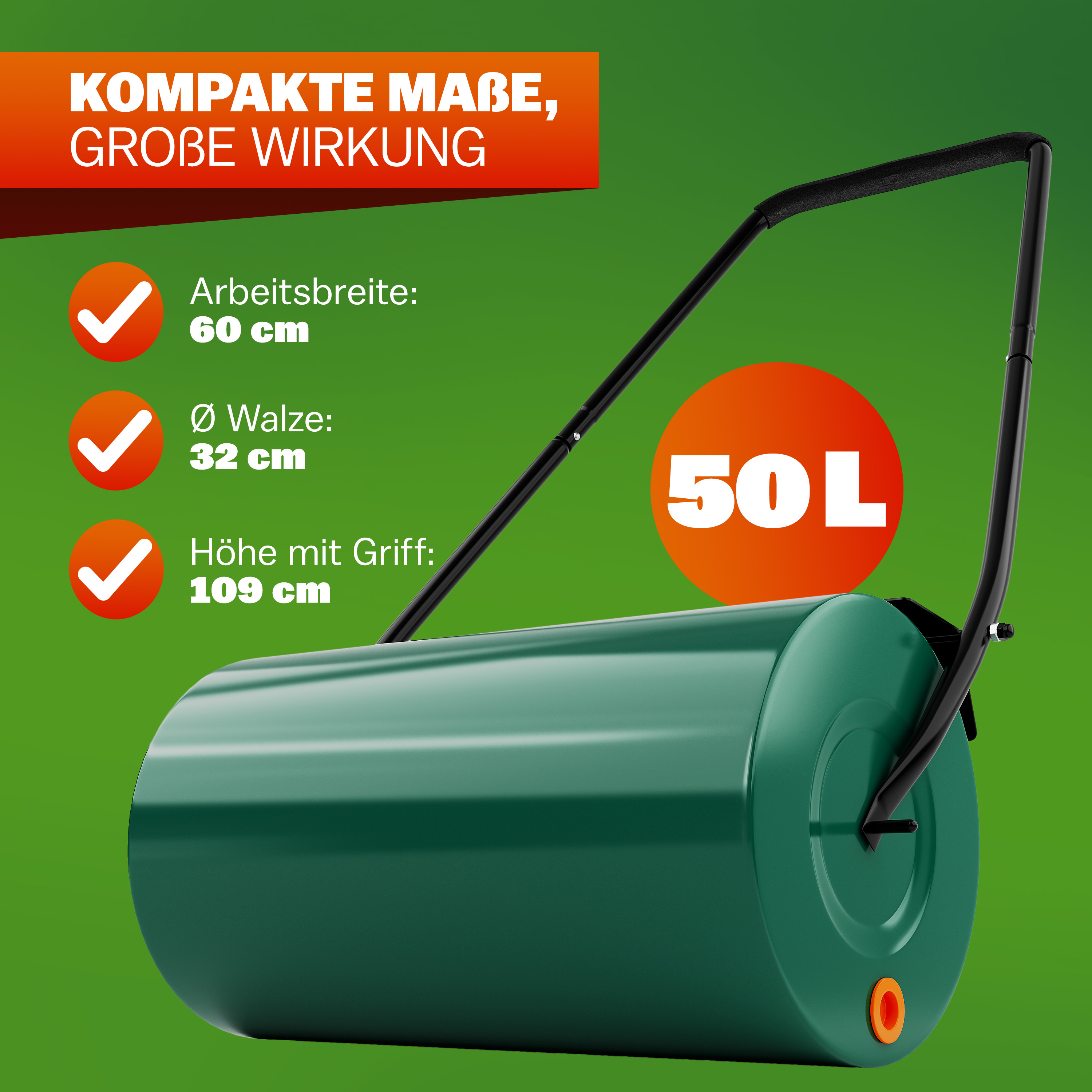 Rasenwalze Grün 60cm – Bild 2