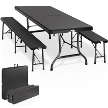 Bierzeltgarnitur Malmö 3-tlg Schwarz Bierzeltgarnitur Malmö 3-tlg Schwarz