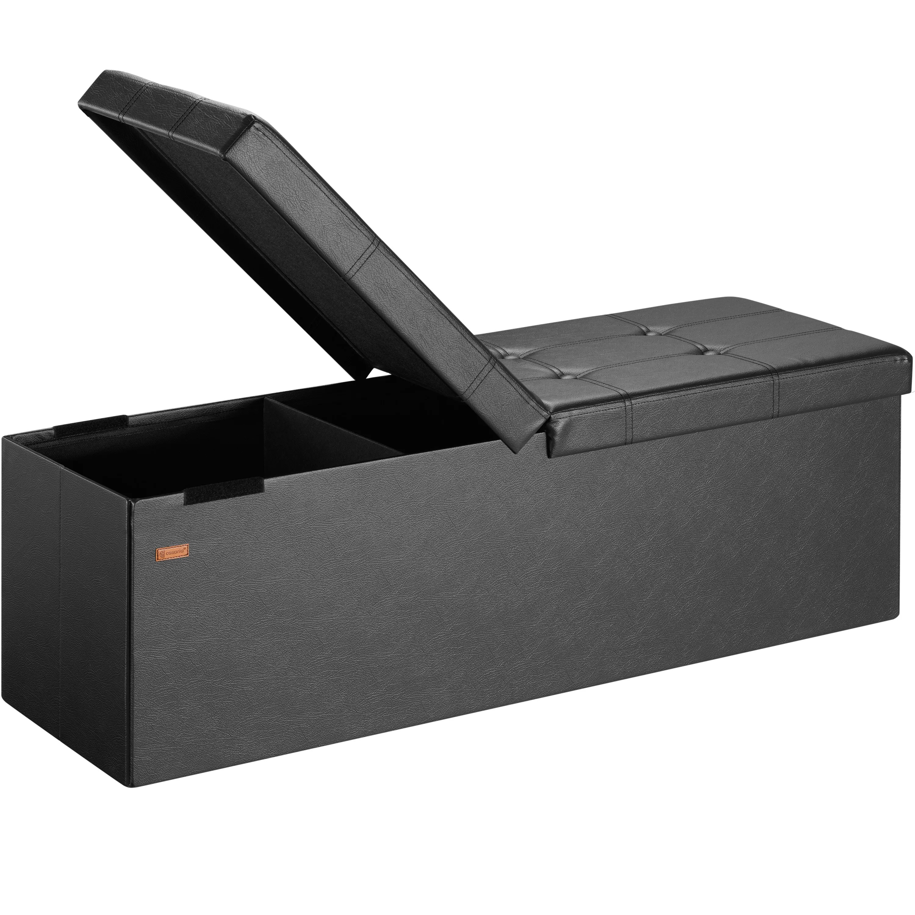 Sitzbank Schwarz 115x38x38cm mit Klappdeckel Sitzbank Schwarz 115x38x38cm mit Klappdeckel