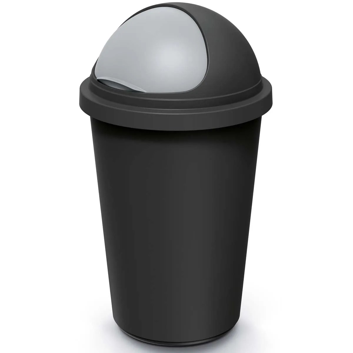 Mülleimer Schwarz/Grau Kunststoff 50L Mülleimer Schwarz/Grau Kunststoff 50L