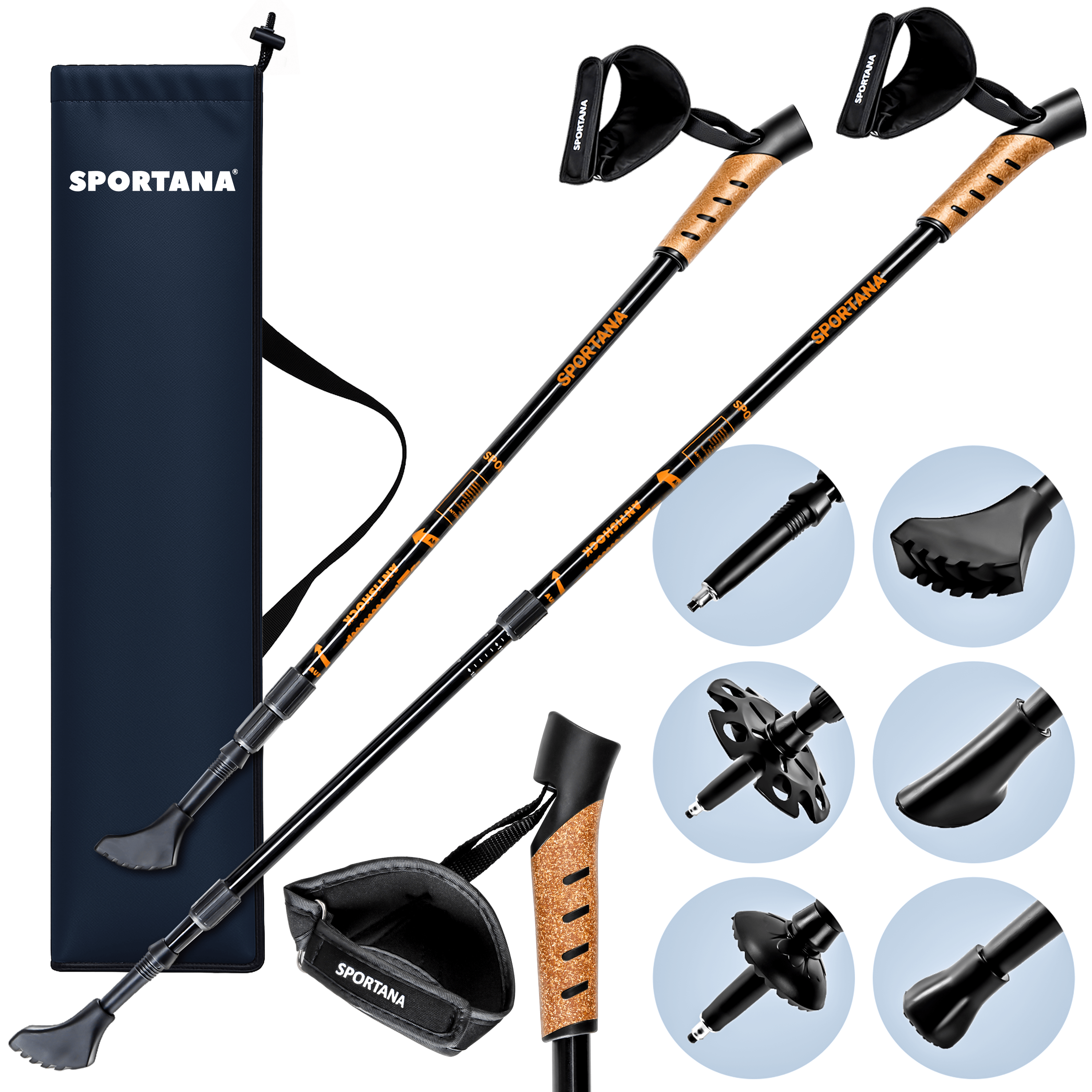 Nordic Walking Stöcke Orange – Bild 2