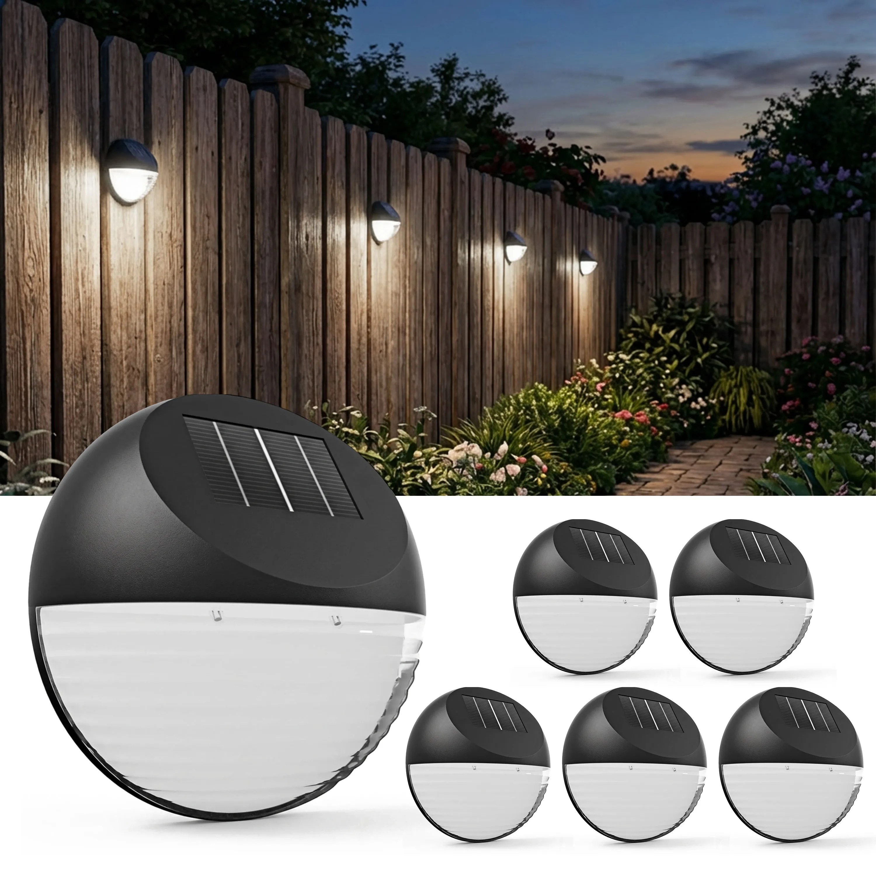 LED Solarwandleuchte 6er-Set Ø11cm LED Solarwandleuchte 6er-Set Ø11cm