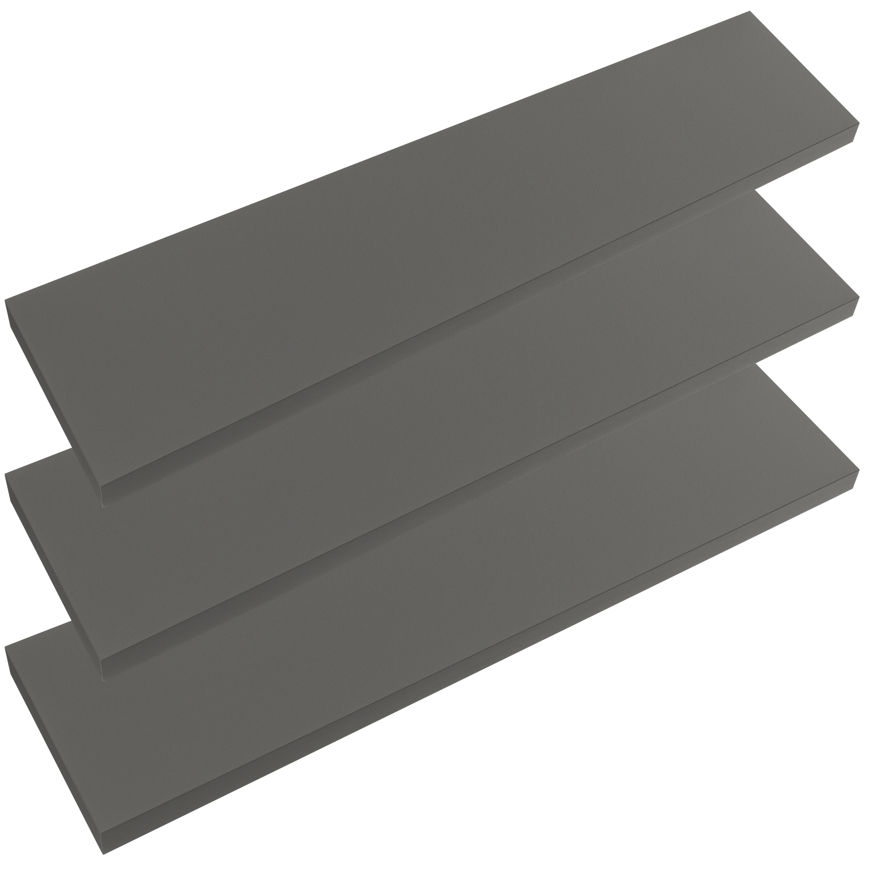 Wandregal Schweberegal 110cm 3er-Set Grau + Halterung – Bild 2