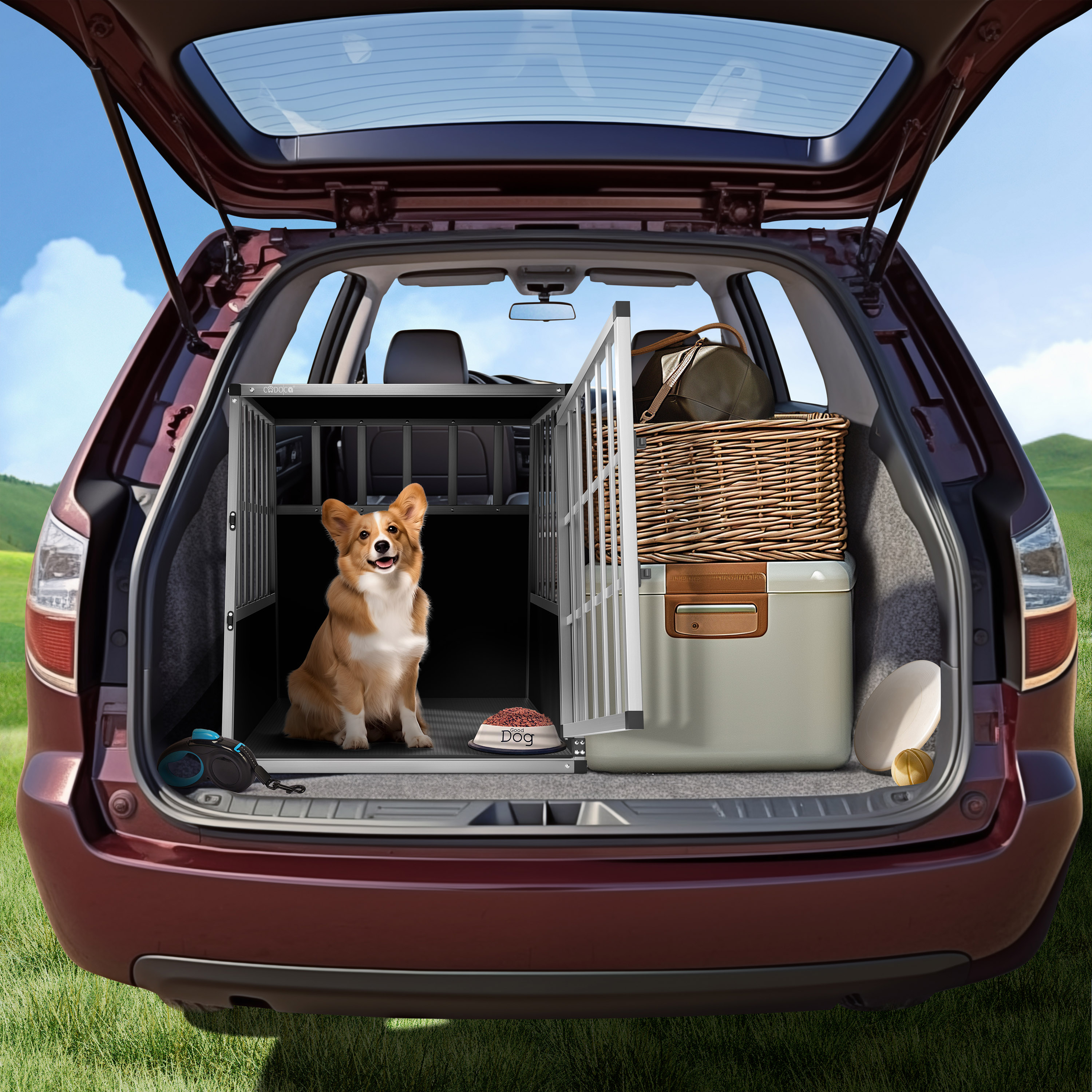 Hundetransportbox L Alu 90x66x72cm – Bild 2