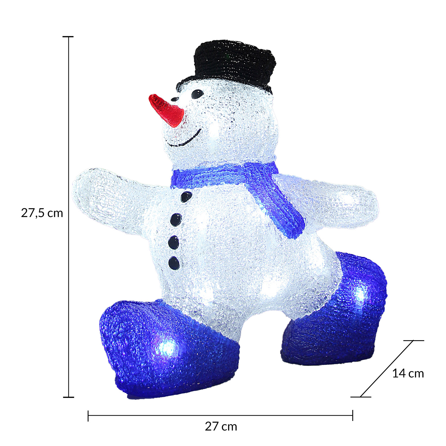 LED Acryl Figur Weihnachten Schneemann M – Bild 2