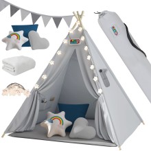 Tipi Spielzelt Grau 160x130x130cm Tipi Spielzelt Grau 160x130x130cm