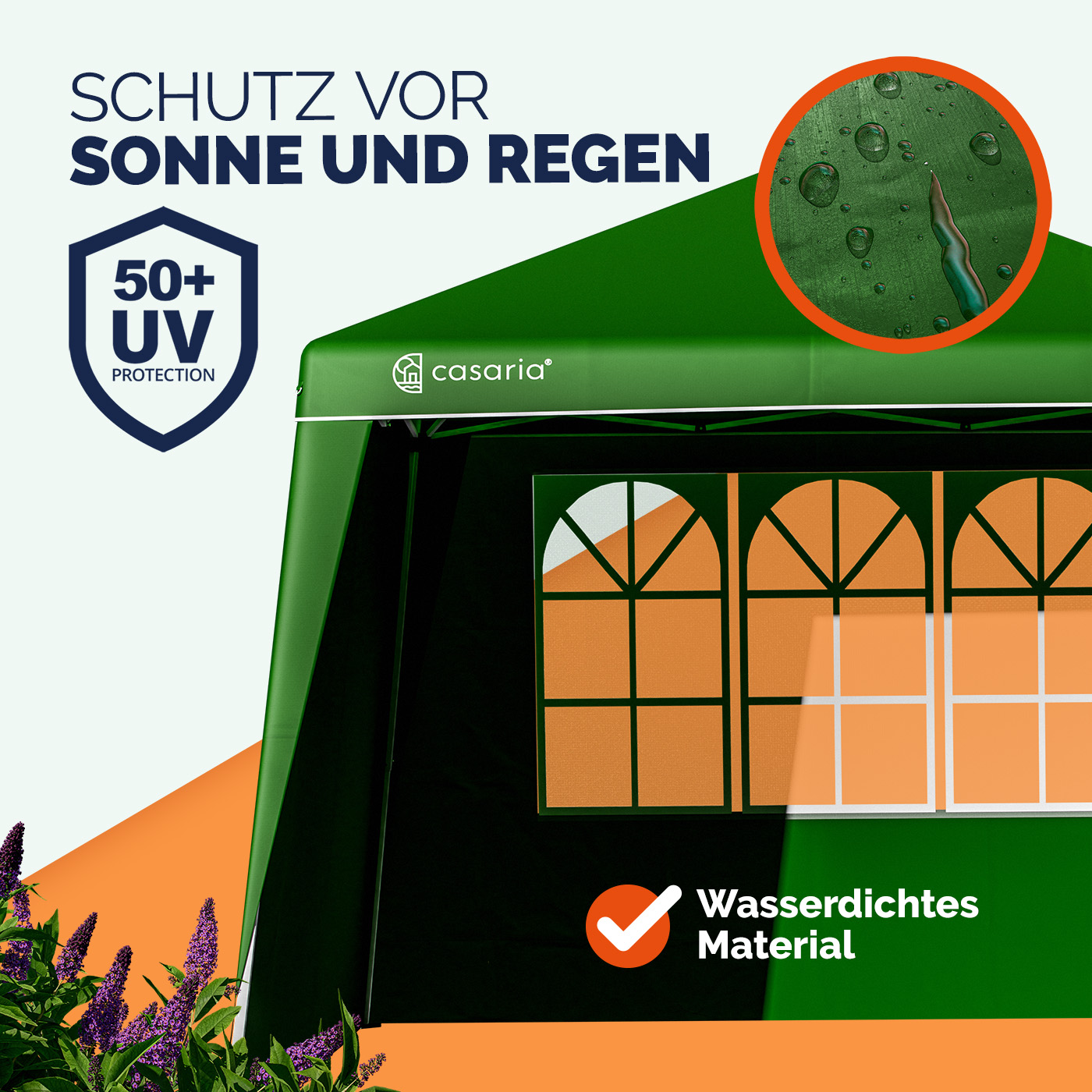 Seitenwand Faltpavillon Capri 2er-Set Grün 3x3m – Bild 2