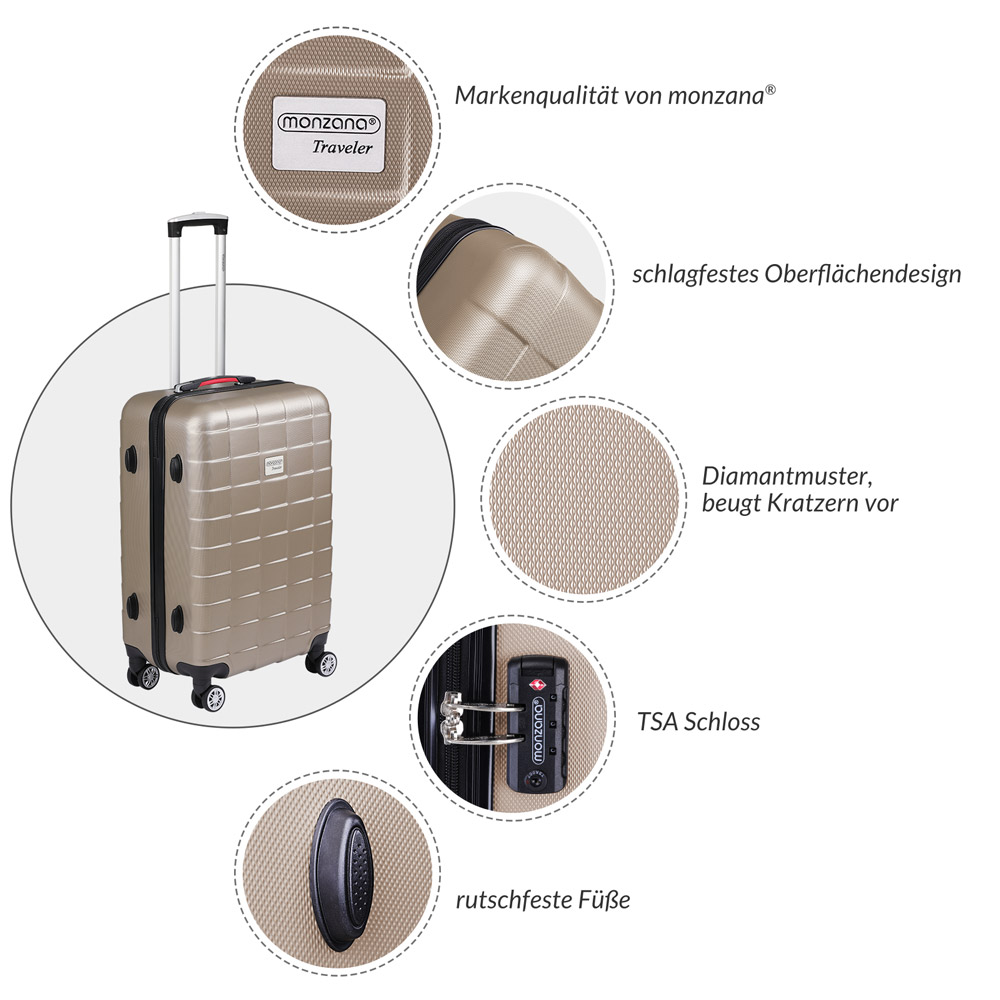 Hartschalenkoffer Exopack Champagner M ABS 40L – Bild 2