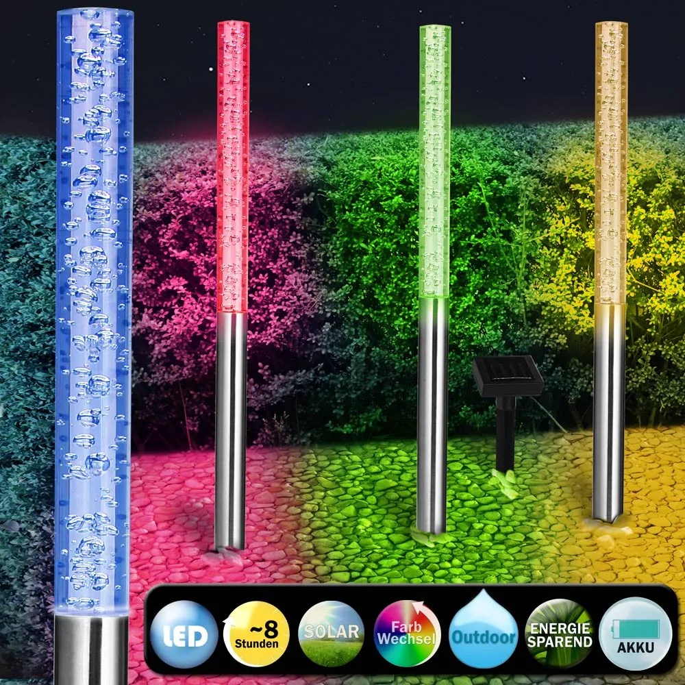 LED Solar Steckleuchte 4er-Set mit Farbwechsler LED Solar Steckleuchte 4er-Set mit Farbwechsler