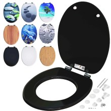 Toilettensitz Schwarz mit Absenkautomatik Toilettensitz Schwarz mit Absenkautomatik