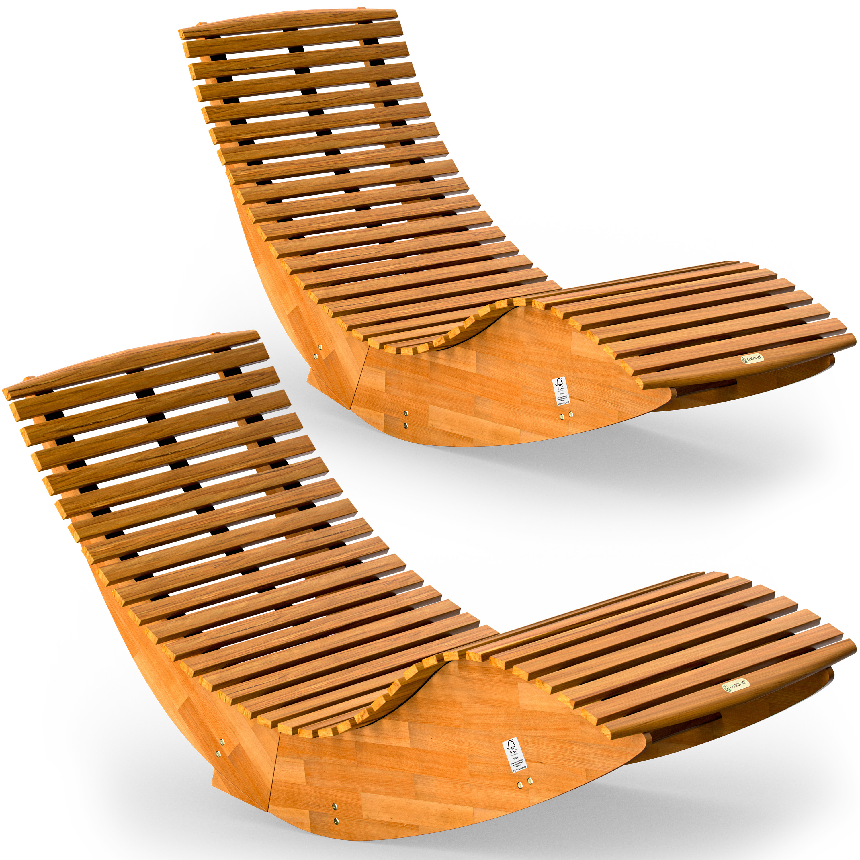 Saunaliege Java 2er-Set klappbar ergonomisch Schaukel fixierbar – Bild 2