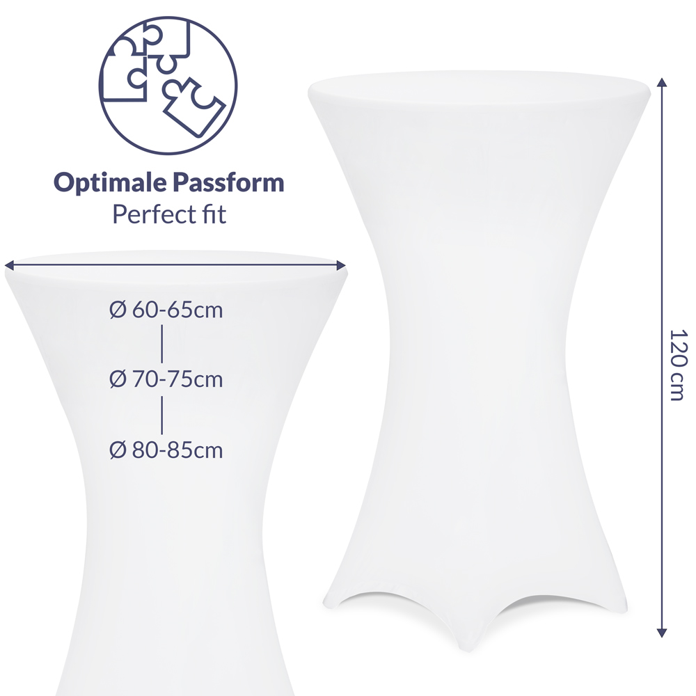 Stehtischhusse 2er-Set Weiß Ø60cm – Bild 2