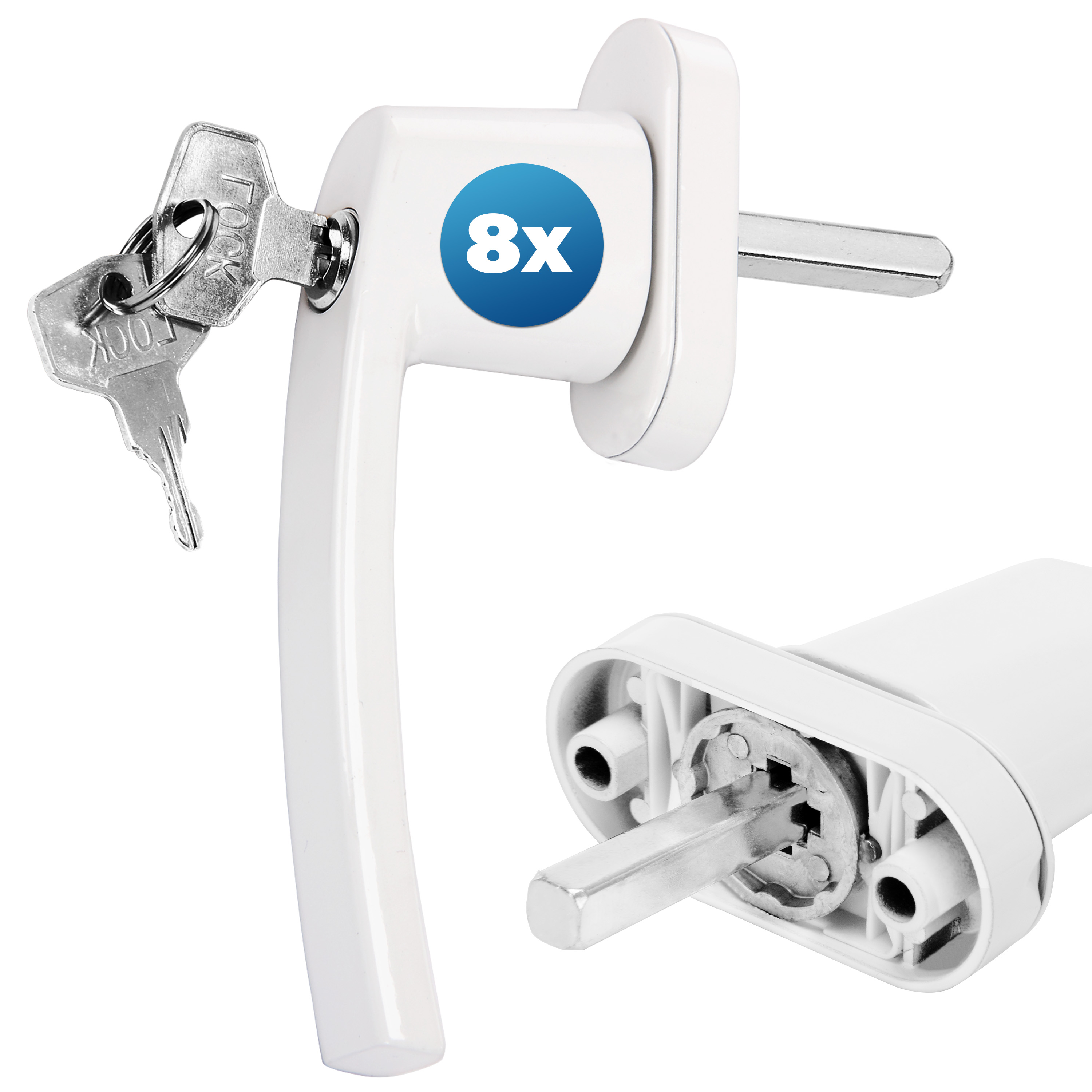 Fenstergriff 8er-Set Weiß abschließbar – Bild 2