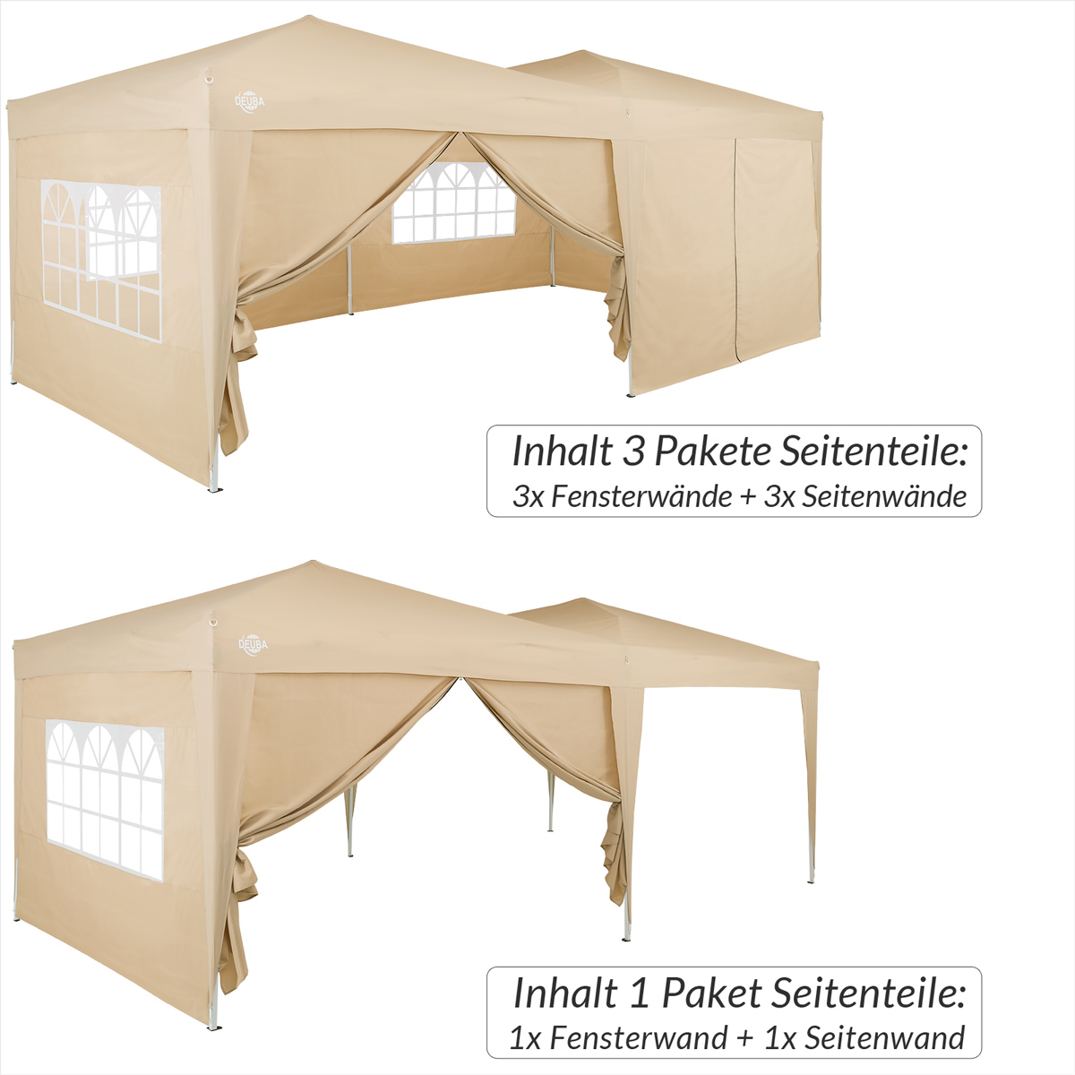 Seitenwände Faltpavillon 2er-Set Beige 3x2m – Bild 2