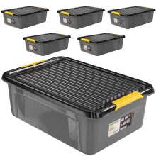 Aufbewahrungsbox 6er-Set Grau/Anthrazit 58x39x16cm stapelbar Aufbewahrungsbox 6er-Set Grau/Anthrazit 58x39x16cm stapelbar