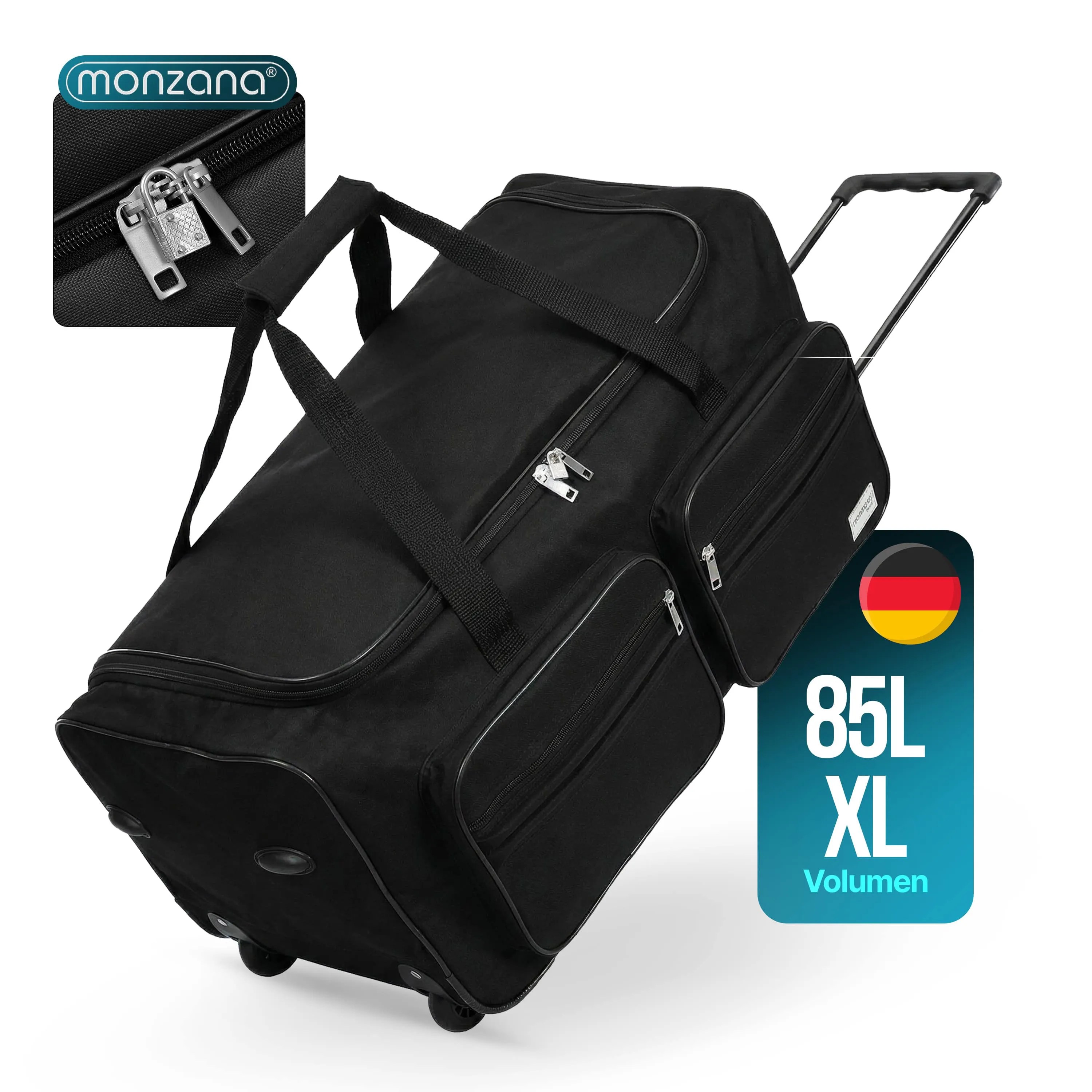 Rollenreisetasche Schwarz 85L Rollenreisetasche Schwarz 85L