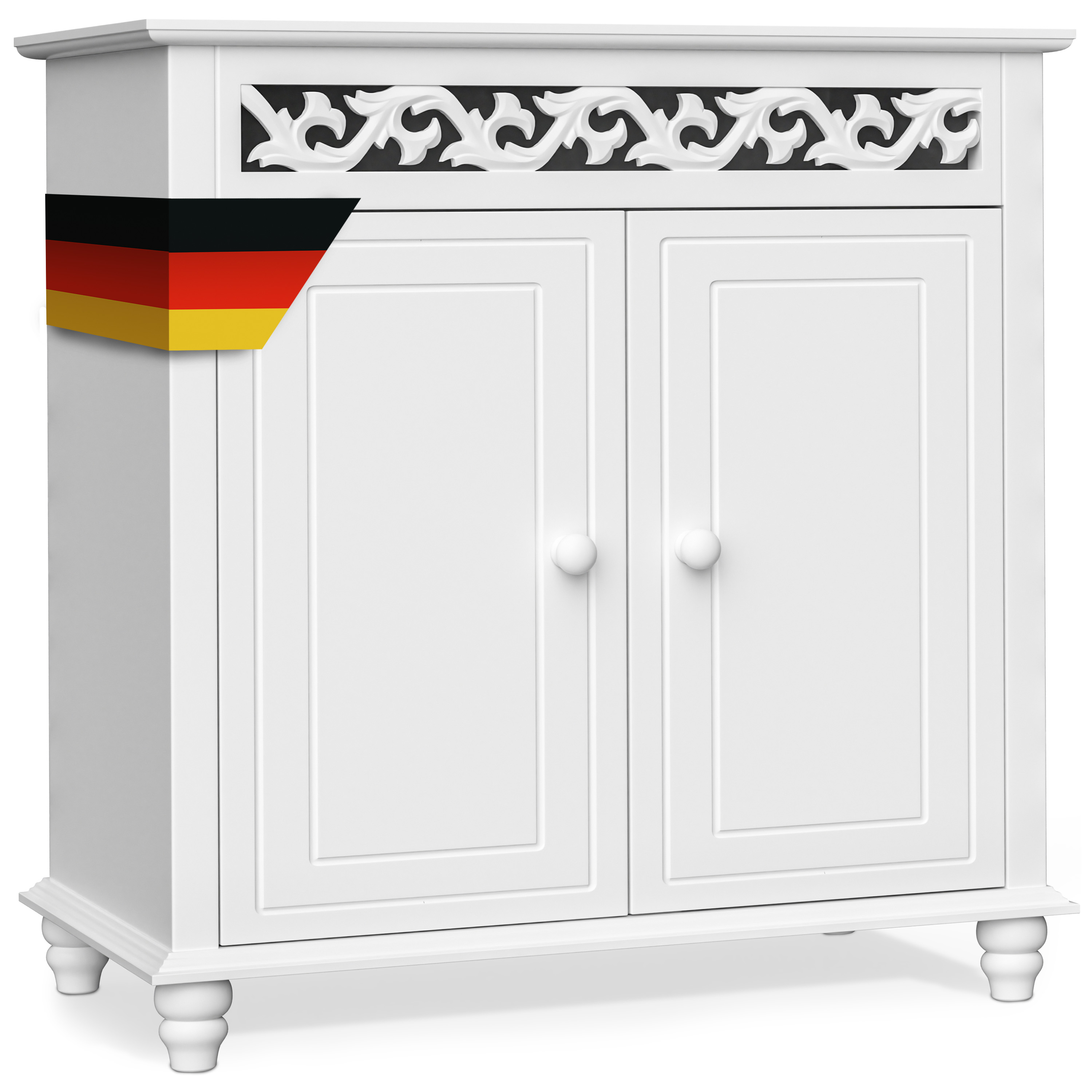 Kommode Schlafzimmer Landhaus Weiß mit Einlegeboden 2 Türen 76x65x35cm Kommode Schlafzimmer Landhaus Weiß mit Einlegeboden 2 Türen 76x65x35cm