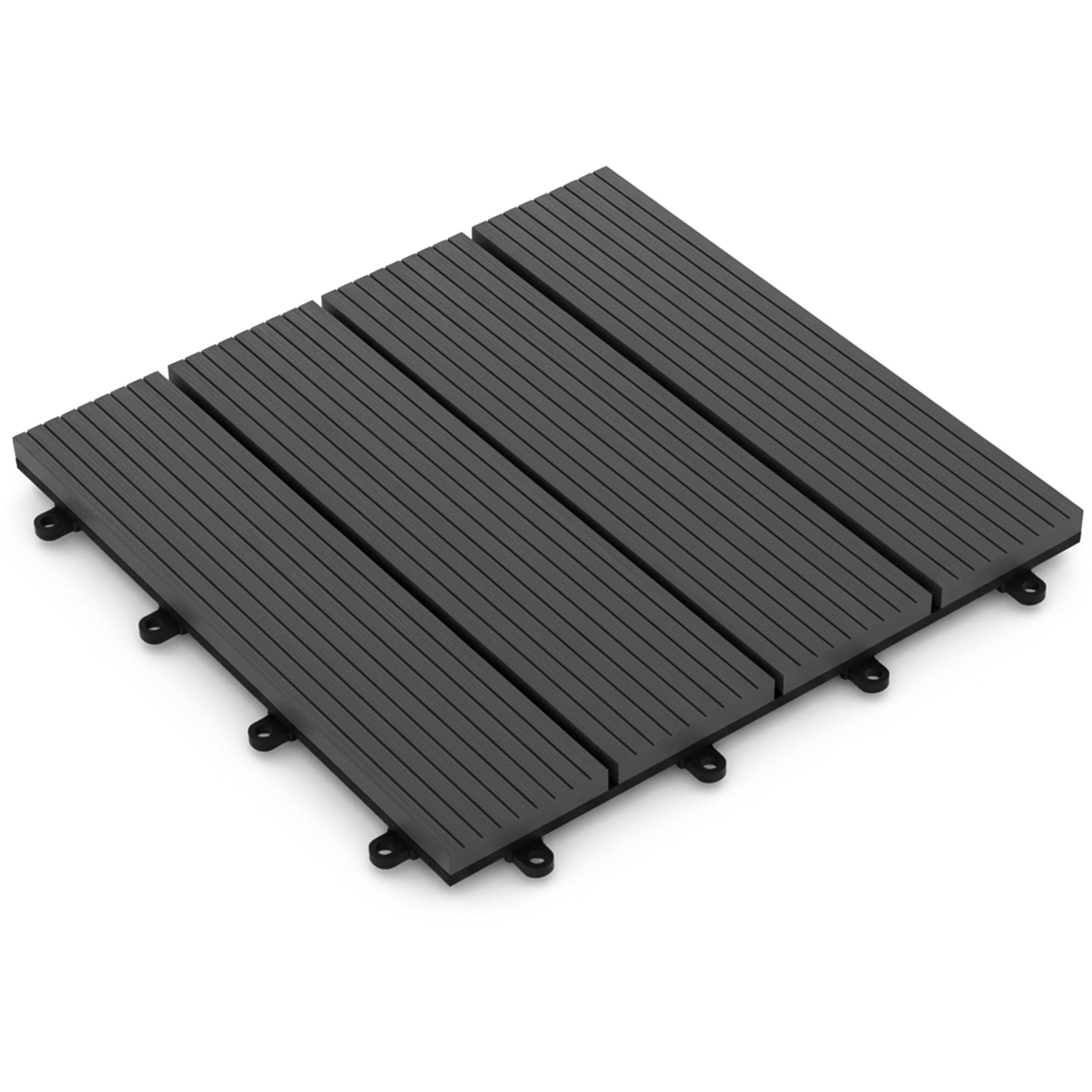 WPC Fliesen 11er-Set Klassik Anthrazit - 30x30cm – Bild 2