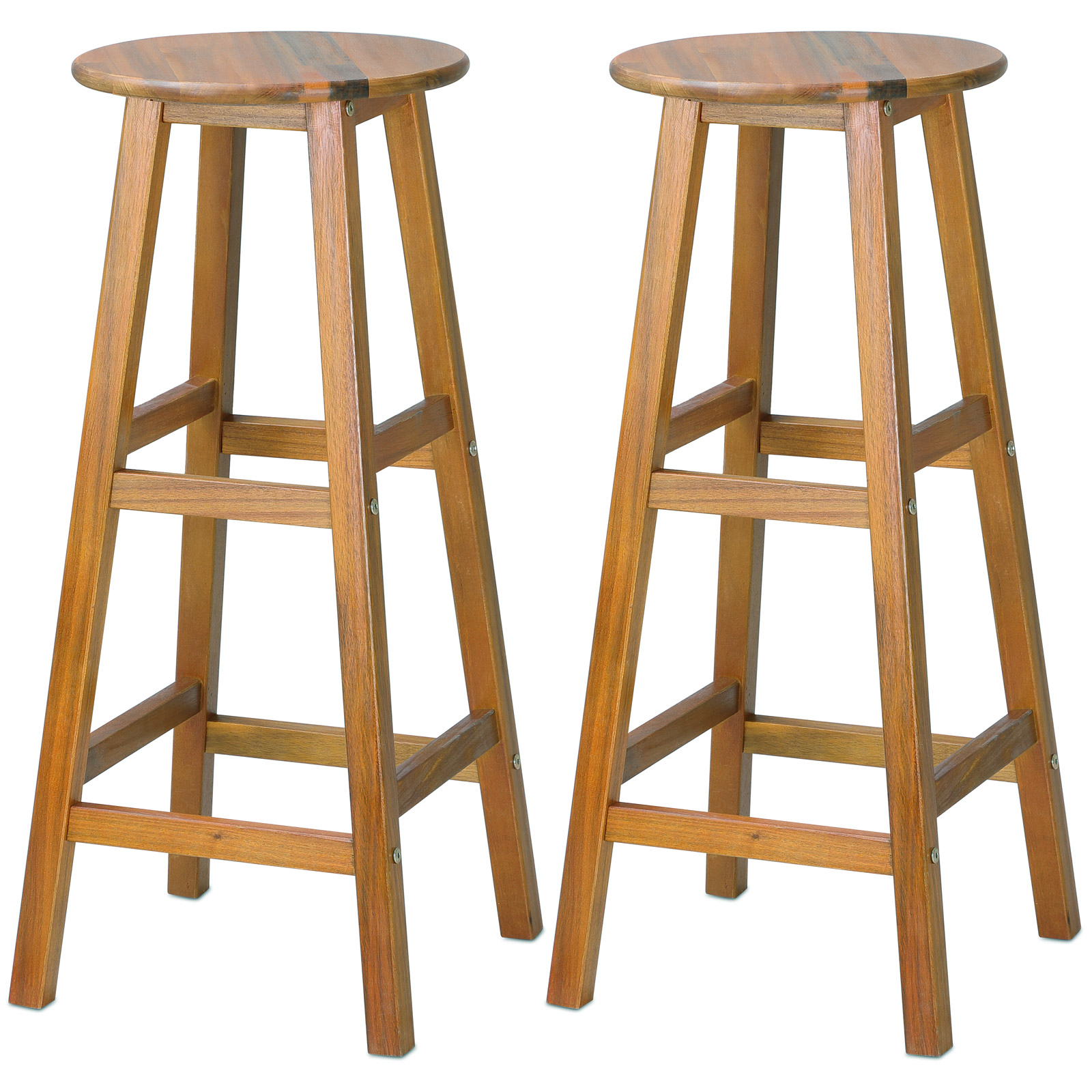 Stehtisch mit 2 Barhocker Set 3-tlg Akazienholz – Bild 2