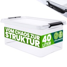 Aufbewahrungsbox Transparent 58x39x26cm 40L stapelbar Aufbewahrungsbox Transparent 58x39x26cm 40L stapelbar